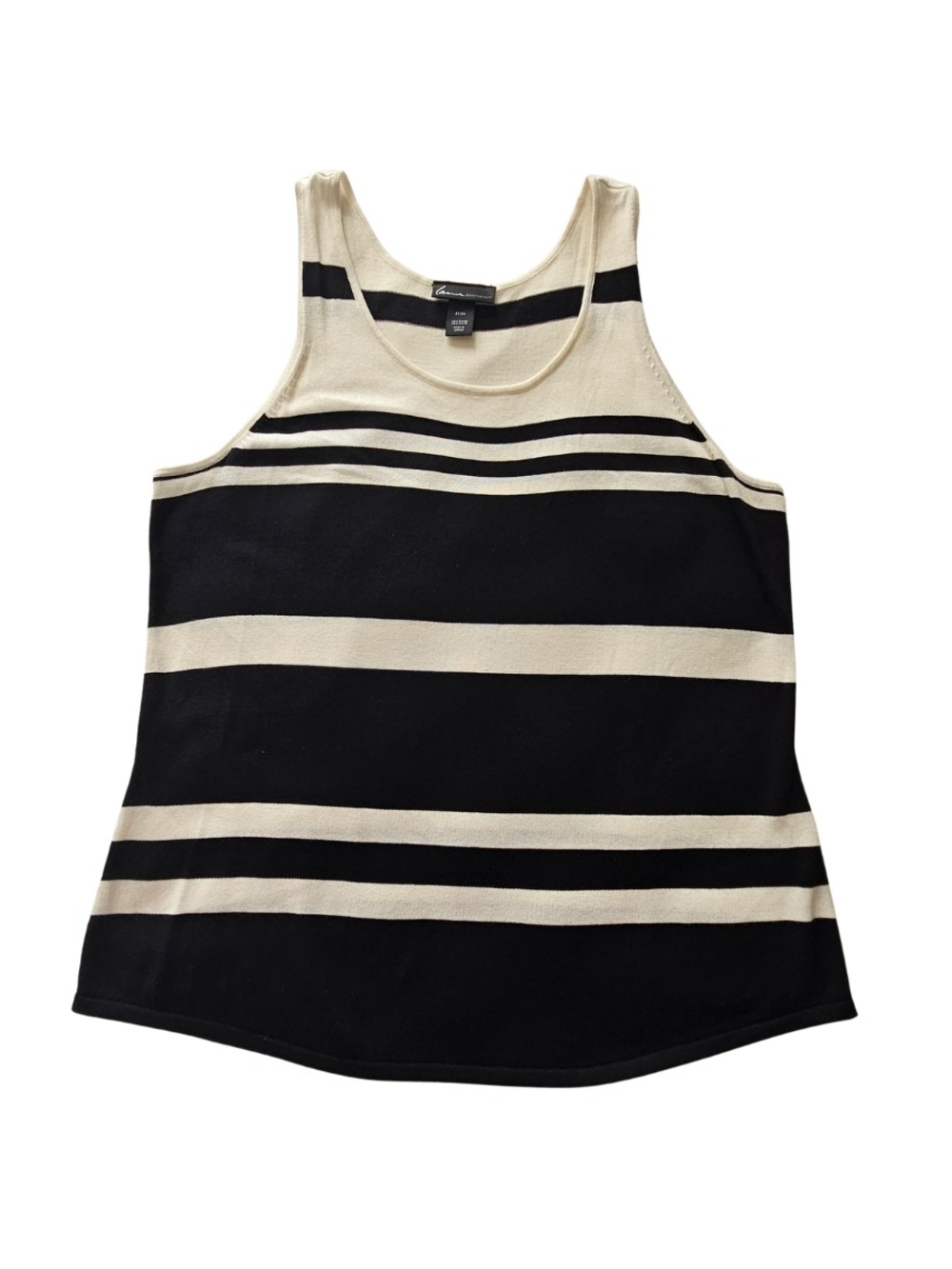 Lane Bryant Women's Plus Size 22/24 Black and Cream Striped Tank Top
